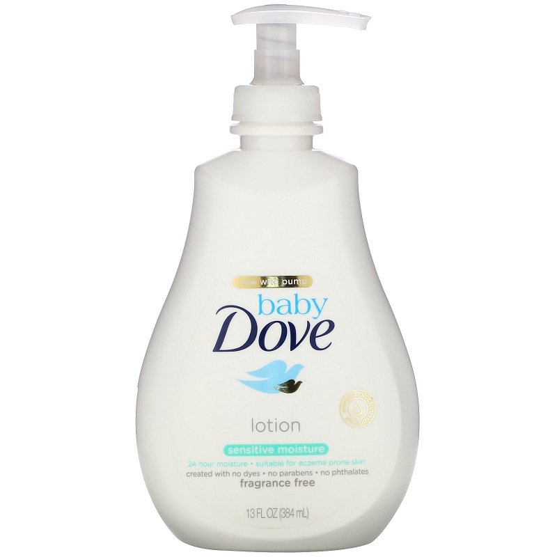 Dove, Baby, увлажняющий лосьон для чувствительной кожи, без запаха, 384 мл