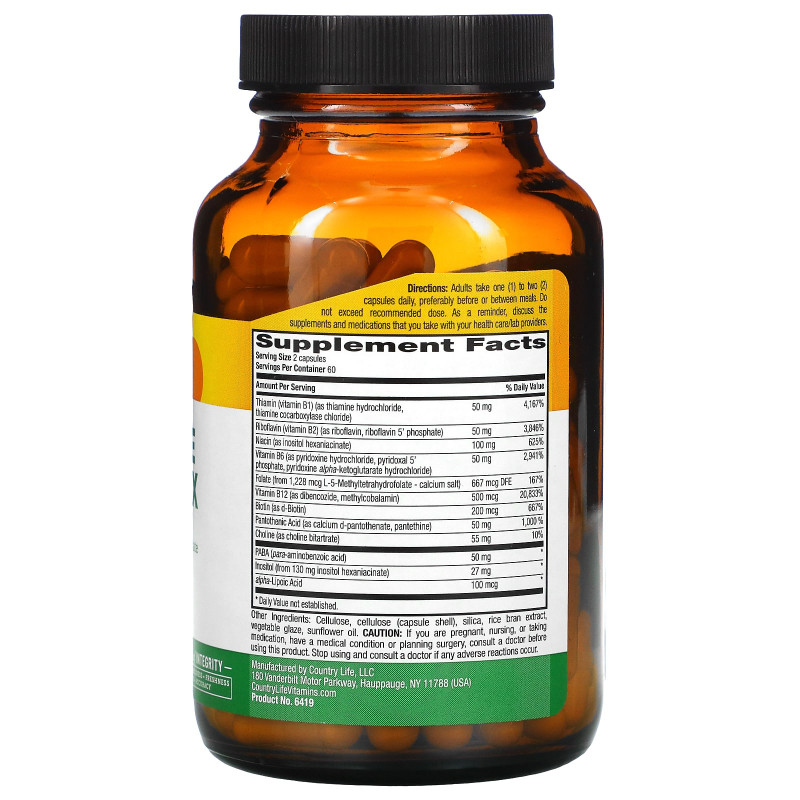 Country Life, Coenzyme B-Complex, 120 веганских капсул