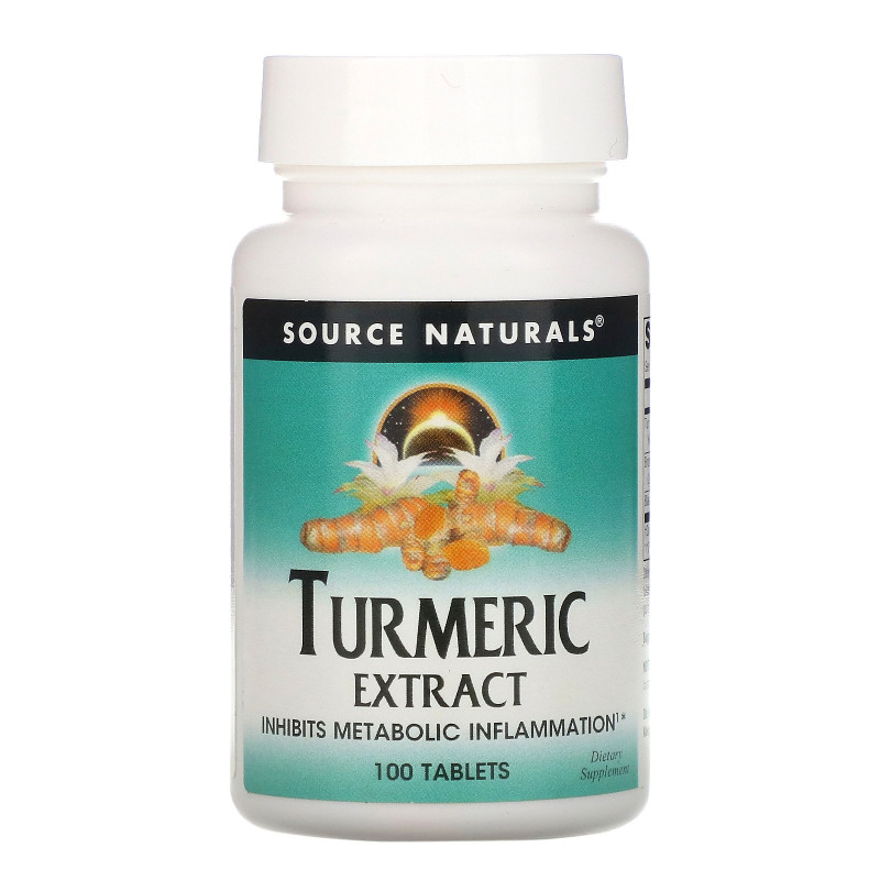 Source Naturals, Экстракт куркумы, 100 таблеток