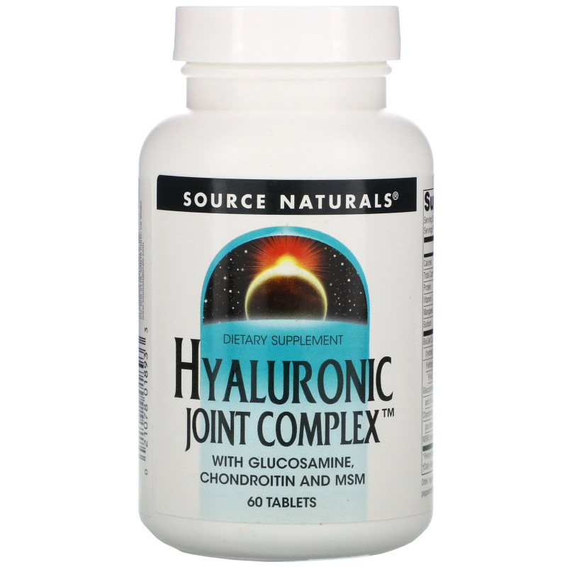 Source Naturals, гиалуроновый комплекс для суставов, 60 Таблеток