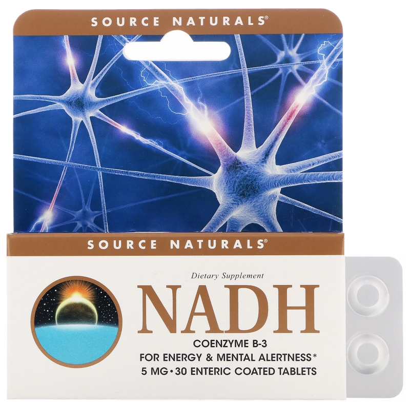 Source Naturals, NADH, Коэнзим В-3, 5 мг, 30 таблеток