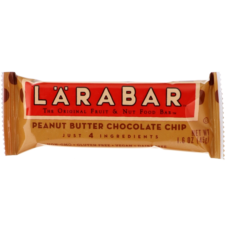 Larabar, Батончики с шоколадной крошкой и арахисовым маслом, 16 батончиков, каждый батончик по 1,6 унций (45 г)