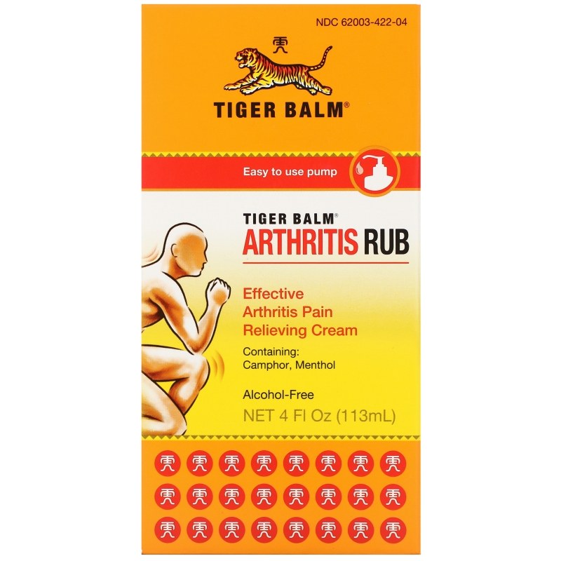 Tiger Balm, Arthritis Rub, без спирта, 4 жидких унций (113 мл)