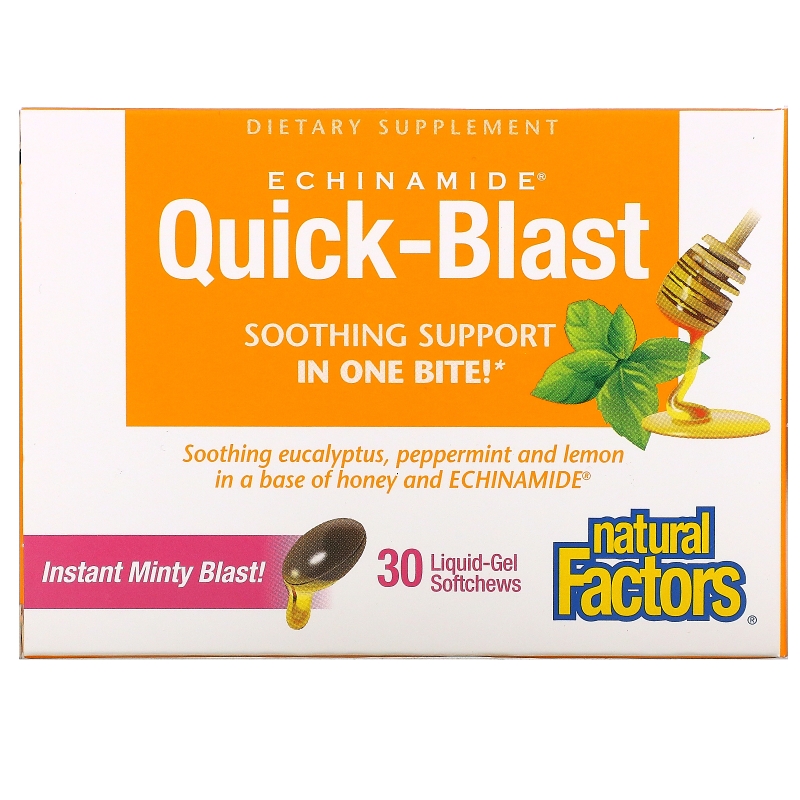 Natural Factors, Quick-Blast, Instant Minty Blast, 30 Liquid Gel Softgels