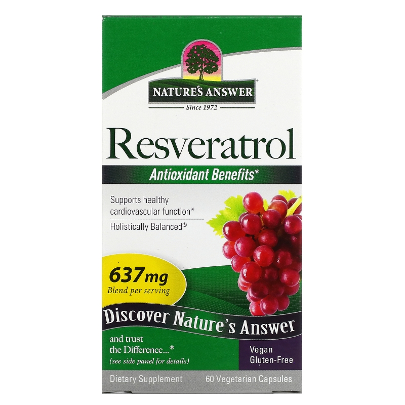 Nature's Answer, Resveratrol, 637 мг, 60 вегетарианских капсул