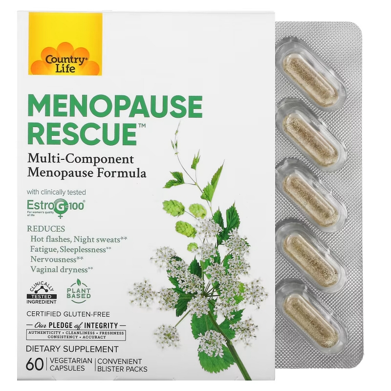 Country Life, Menopause Rescue, 60 Vegetarian Capsules