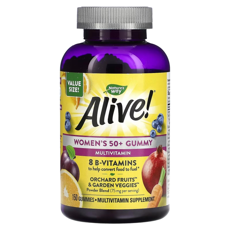 Nature's Way, Alive! Women's 50+ Gummy Multivitamin, Mixed Berry, 150 Gummies