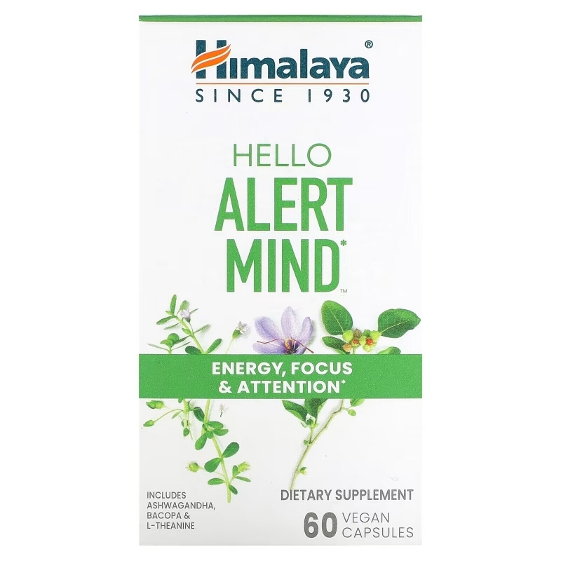 Himalaya, Hello Alert Mind, 60 Vegan Capsules