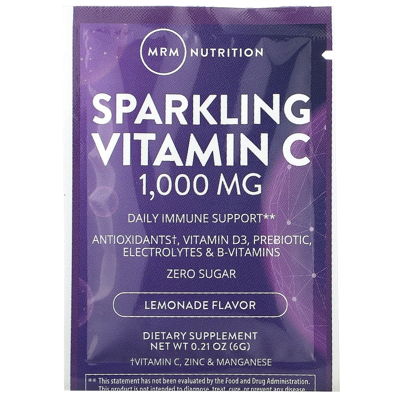 MRM, Sparkling Vitamin C, Lemonade, 1000 mg, 30 Packets, 0.21 oz (6 g)