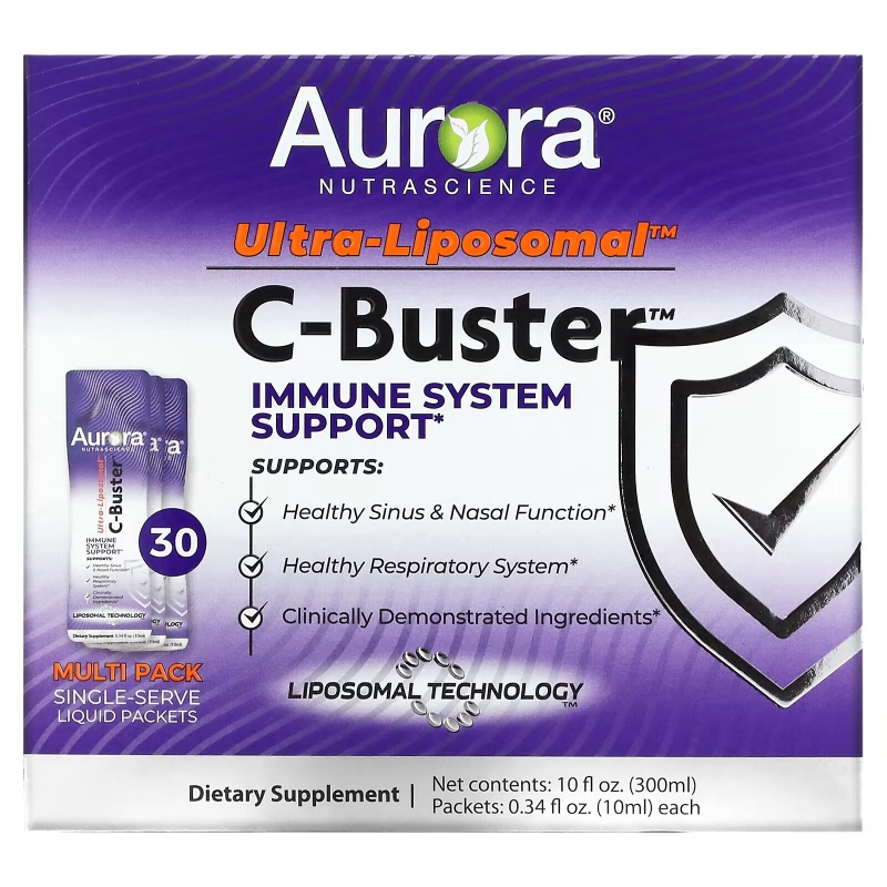 Aurora Nutrascience, Ultra-Liposomal, C-Buster, 30 Packets, 0.34 fl oz (10 ml) Each