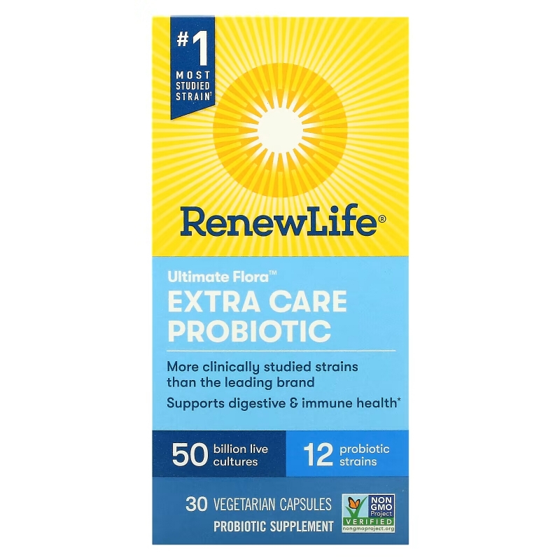 Renew Life, Extra Care, Ultimate Flora Probiotic, 50 Billion Live Cultures, 30 Vegetarian Capsules