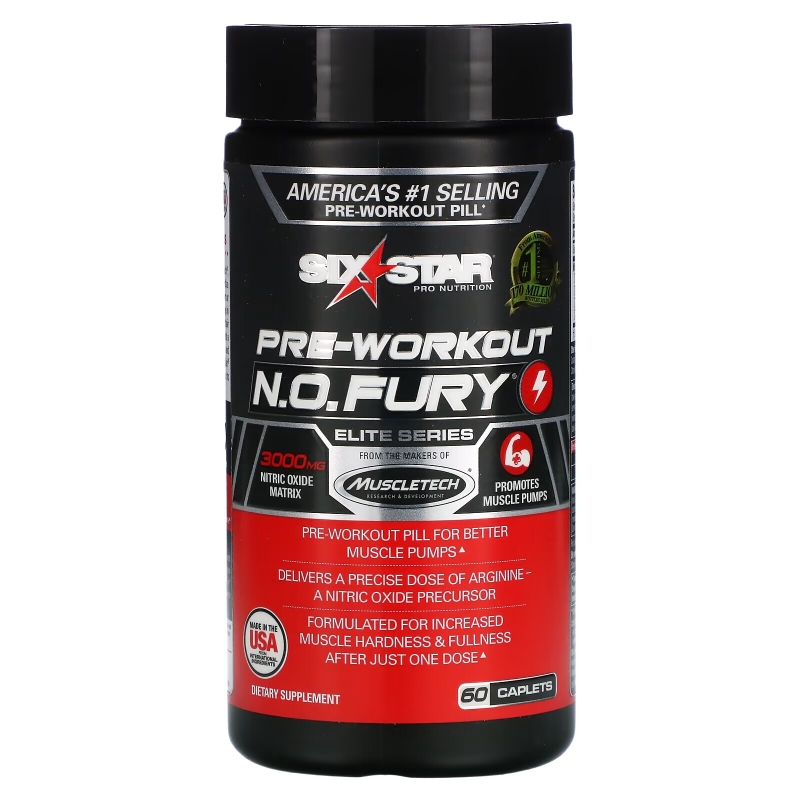 Six Star, Elite Series, Pre-Workout N.O. FURY, 60 Caplets