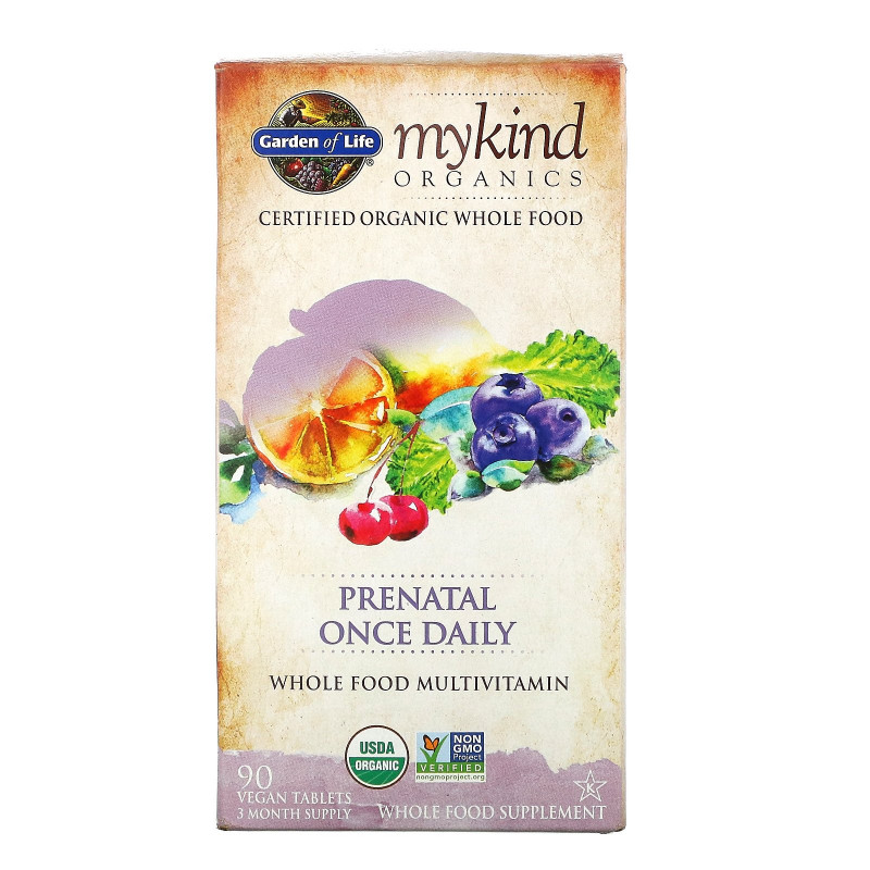 Garden of Life, mykind Organics, Prenatal Once Daily, 90 Vegan Tablets