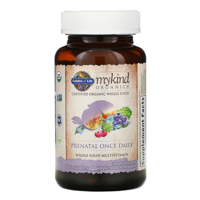 Garden of Life, mykind Organics, Prenatal Once Daily, 90 Vegan Tablets