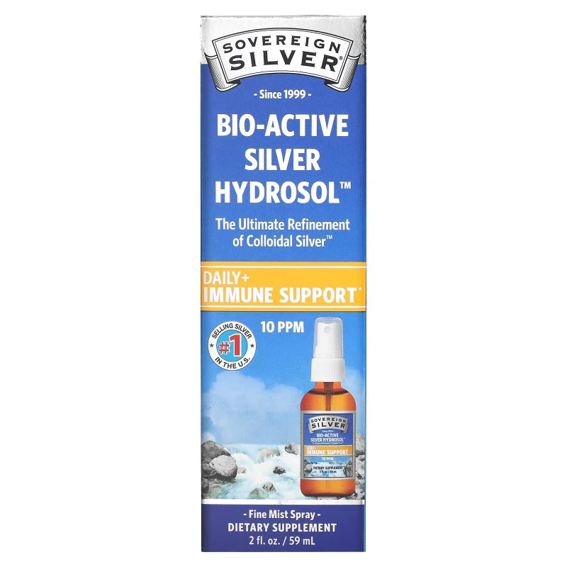 Sovereign Silver, Bio-Active Silver Hydrosol, Immune Support, Fine-Mist Spray, 10 ppm, 2 fl oz (59 mL)