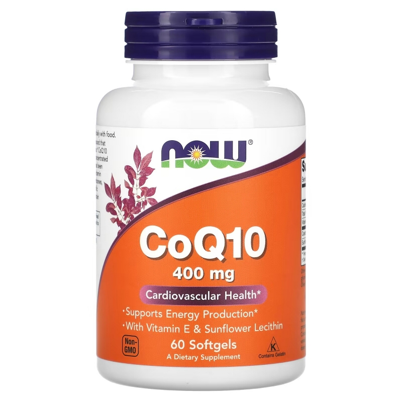 Now Foods, CoQ10, 400 мг, 60 мягких желатиновых капсул