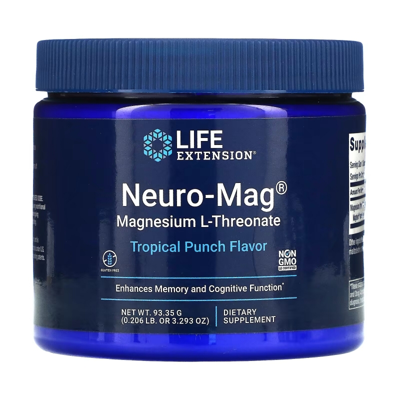 Life Extension, Neuro-Mag, Magnesium L-Threonate, Tropical Punch Flavor, 0.206 lb (93.35 g)