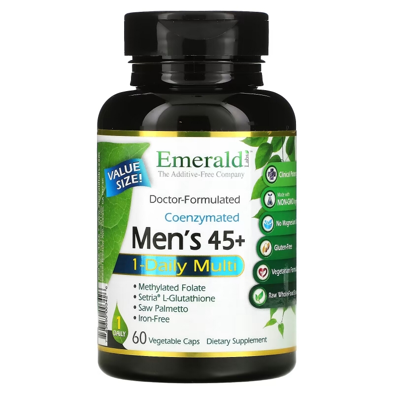 Emerald Laboratories, Coenzymated Men's 45+ 1-Daily Multi, 60 Vegetable Caps