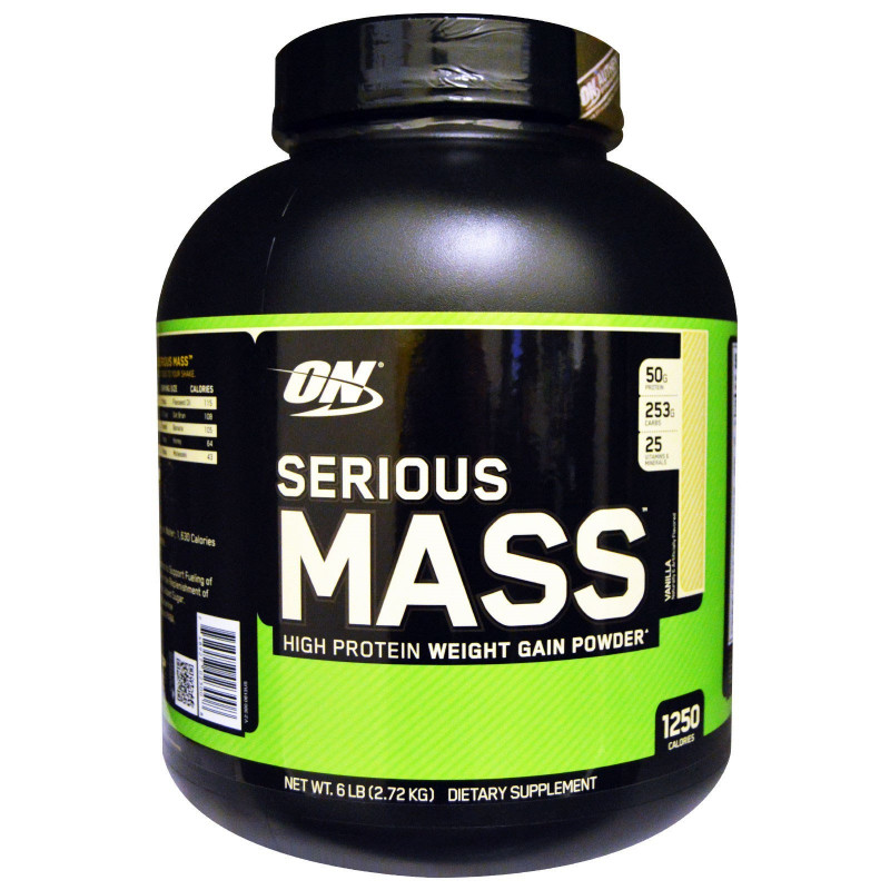 Optimum Nutrition Serious Mass High Protein Weight Gain Powder Vanilla 6 lb (2.72 kg)