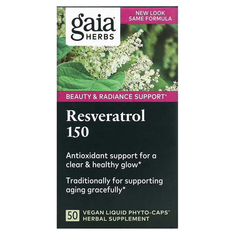 Gaia Herbs, Ресвератрол 150, 50 вегетарианских фитокапсул