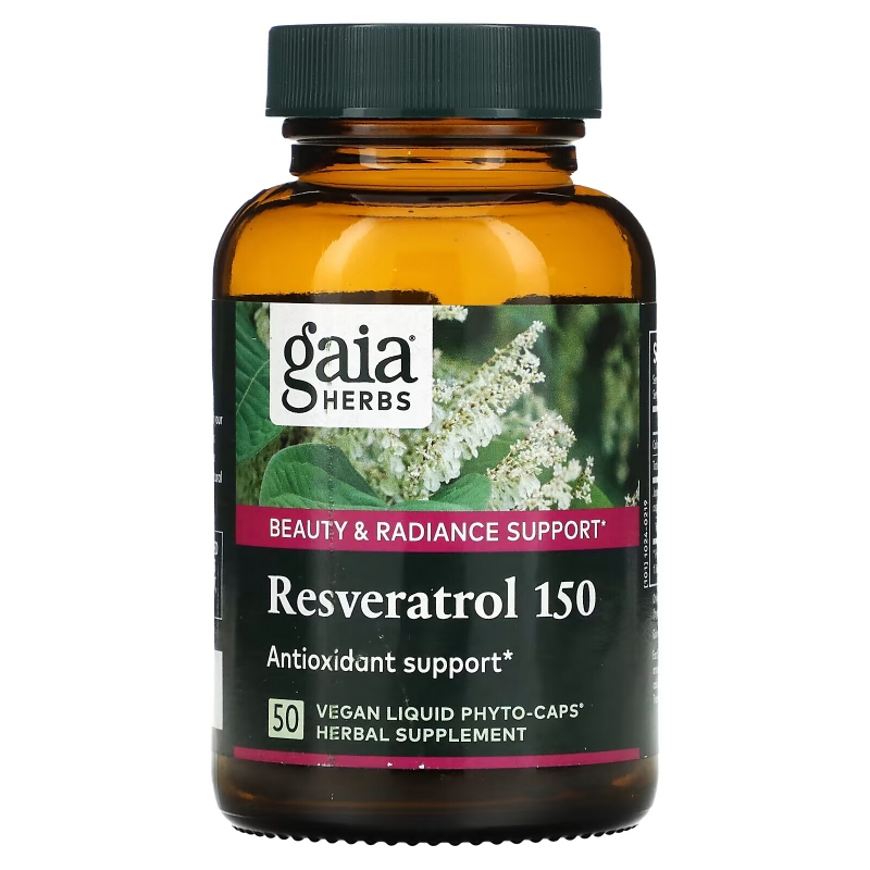 Gaia Herbs, Ресвератрол 150, 50 вегетарианских фитокапсул