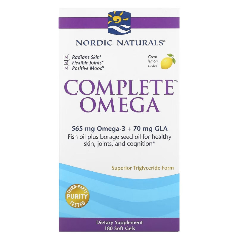 Nordic Naturals Комплекс омега со вкусом лимона 1000 мг 180 желатиновых капсул