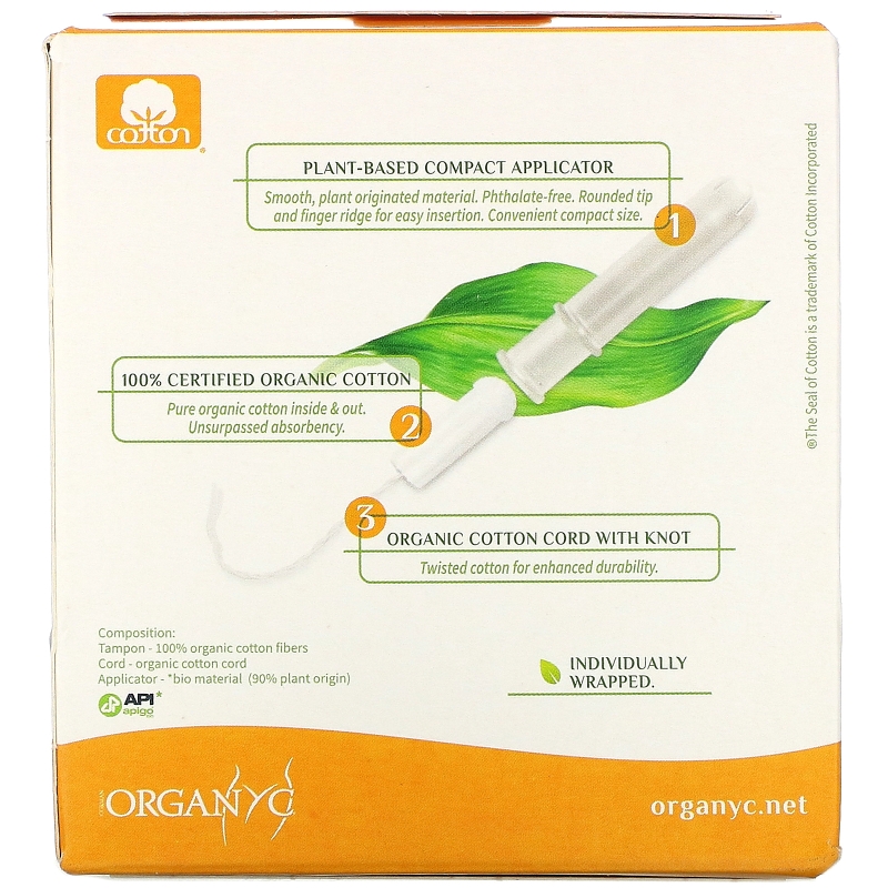 Organyc, Organic Tampons, Compact, 16 Super Plus Absorbency Tampons