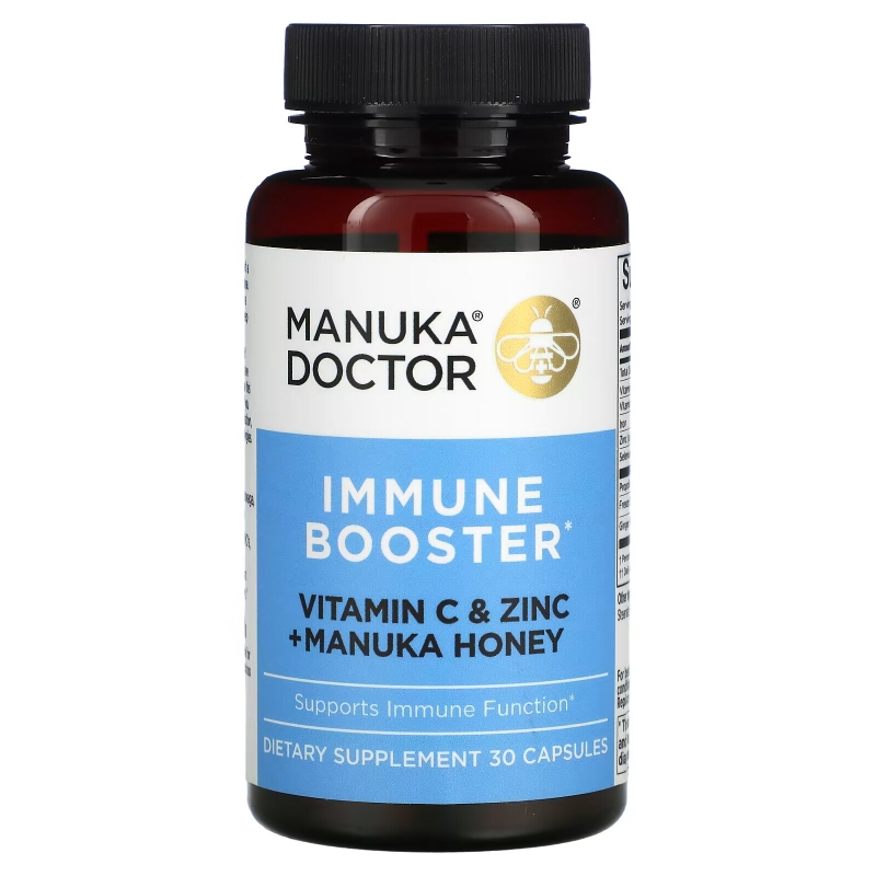 Manuka Doctor, Immune Booster, Vitamin C & Zinc + Manuka Honey, 30 Capsules