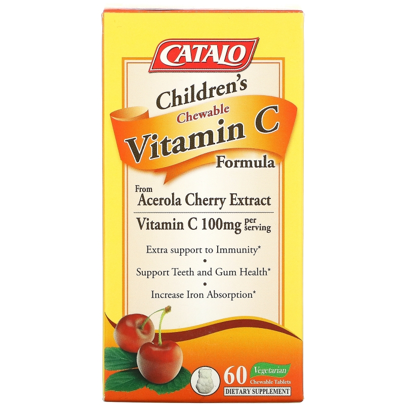 Catalo Naturals, Children's Chewable Vitamin C Formula, 100 mg, 60 Chewable Tablets