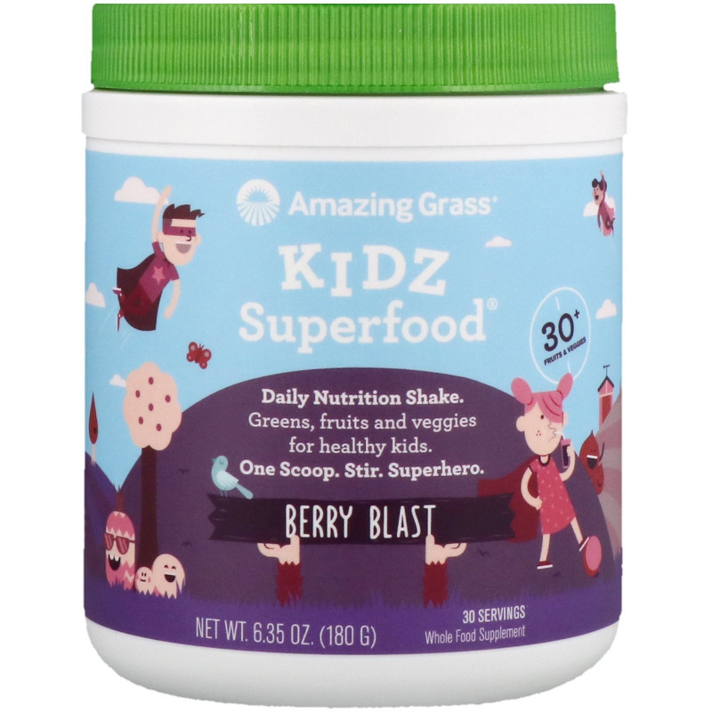 Amazing Grass Kidz SuperFood дикие ягоды 65 унции (180 г)