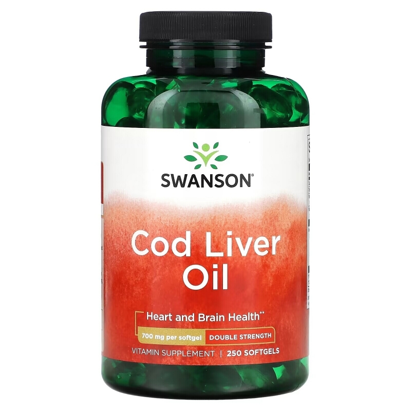 Swanson, Cod Liver Oil, Double Strength , 700 mg , 250 Softgels