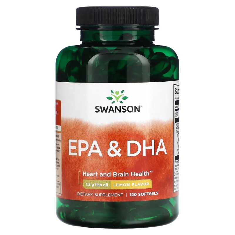 Swanson, EPA & DHA, Lemon, 120 Softgels